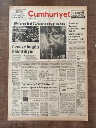 CUMHURİYET - DİSK BAŞKANI KEMAL TÜRKLER CİNAYETİ GAZETELERİ