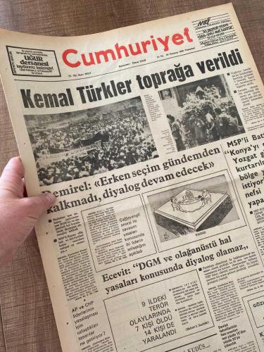 CUMHURİYET - DİSK BAŞKANI KEMAL TÜRKLER CİNAYETİ GAZETELERİ