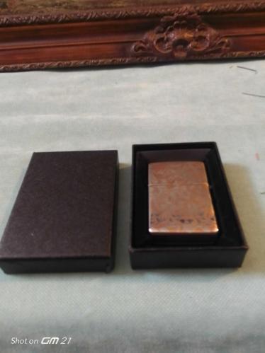 Zippo benzetme, pirinç kasa, benzinli çakmak (kutusunda)