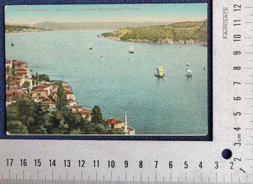 OSMANLI KARTPOSTAL İSTANBUL BOĞAZI AVRUPA YAKASINDAN BİR GÖRÜNÜM