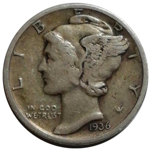 ABD 1936 Yılı 10 Cent Mercury ÇÇT