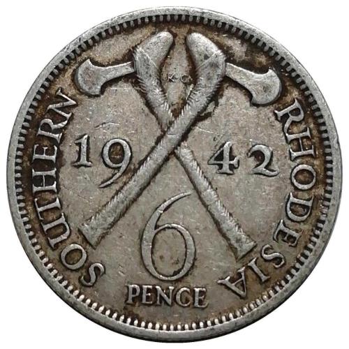 Güney Rodezya (Zimbabve) 1942 Yılı 6 Pence ÇÇT