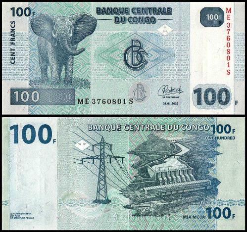 KONGO 50-100-200-500 FRANC 2022, 4 LÜ SET, YABANCI KAĞIT PARA 