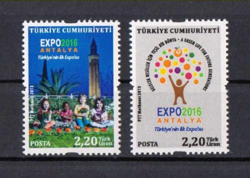 2013 EXPO 2016 Antalya Konulu Sürekli Posta Pulları Damgasız Seri