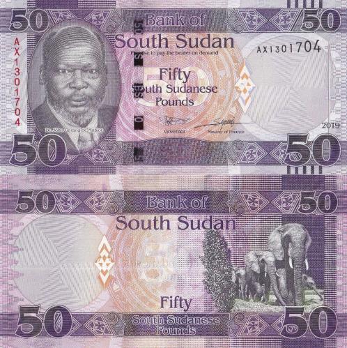Güney Sudan 2019 Yılı 50 Pound Yabancı Kağıt Para Çil ( UNC ) Koleksiyon Para