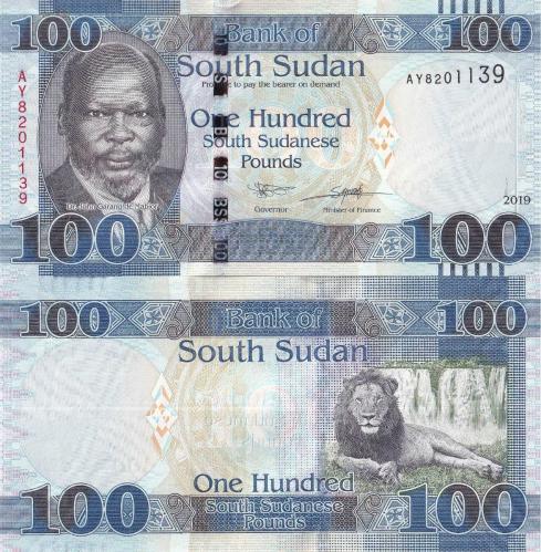 Güney Sudan 2019 Yılı 100 Pound Yabancı Kağıt Para Çil ( UNC ) Koleksiyon Para