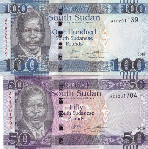 Güney Sudan 2019 Yılı 50 - 100 Pound Yabancı Kağıt Para Set Çil ( UNC ) Koleksiyon Para