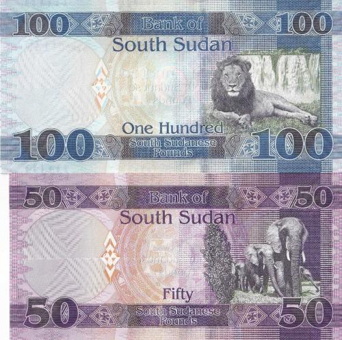 Güney Sudan 2019 Yılı 50 - 100 Pound Yabancı Kağıt Para Set Çil ( UNC ) Koleksiyon Para