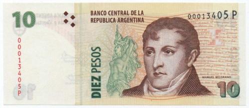 Arjantin 2003 Yılı 10 Peso Çil