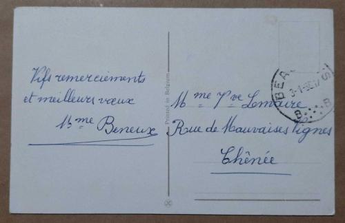 Yeni Yıl Kartpostalı  Belçika basımı 1950 -1960 Yılbaşı kartı, Noel Kartpostalı BONNE et HEUREUSE ANNEE Kuş, Kar ve Çam Ağacı Görselli
