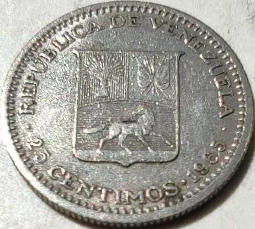 Venezuela 1965 25 Centimos Simon Bolivar Portreli Bakır-Nikel