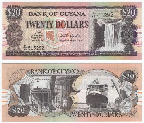 Guyana 1996-2018 Yılı 20 Dolar Çil