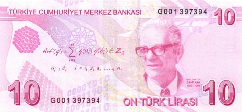 Türkiye 9.Emisyon 10 Lira G001 Değerli İlk Prefix Yerli Kağıt Para Çil ( UNC ) Koleksiyon Para