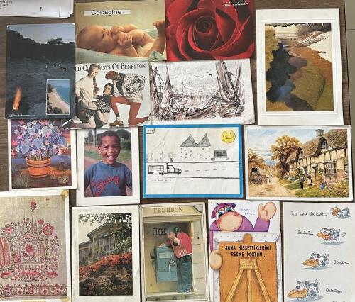 TC Basımı 35 Adet Karışık eski tebrik ve kartpostallar