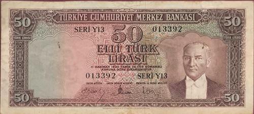LOT.5 » 5.Emisyon 4. Tertip 50 Lira Kurşuni ( İngiltere Baskı)