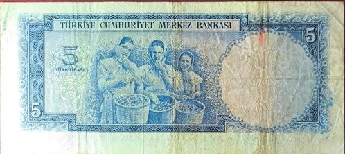 5.Emisyon 1. Tertip 5 Lira  ( İngiltere Baskı)