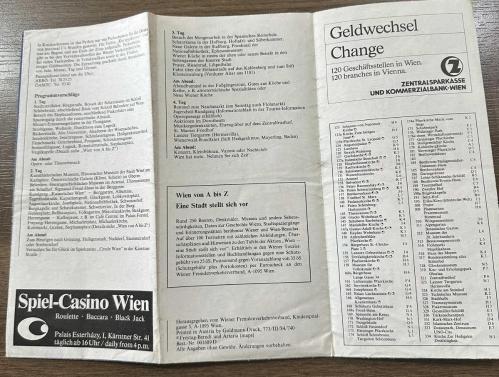 Avusturya Viyana eski tanıtım broşür ve harita