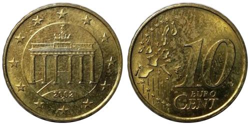 Almanya 2002 Yılı 10 Cent (Euro Cent) ÇİL