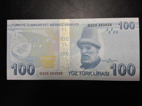 9. EMİSYON 100 TÜRK LİRASI  G 020  303020  ÇİL ( TAM RADAR  )  TCB  4317