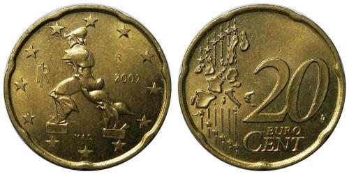 İtalya 2002 Yılı 20 Cent (Euro Cent) ÇİL