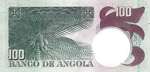 ANGOLA 100 ESCUDOS 1973, P#106, ÇİL, ESKİ YABANCI KAĞIT PARA