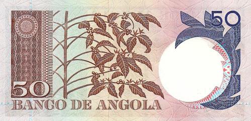 ANGOLA 50 ESCUDOS 1973, P#105, ÇİL, ESKİ YABANCI KAĞIT PARA