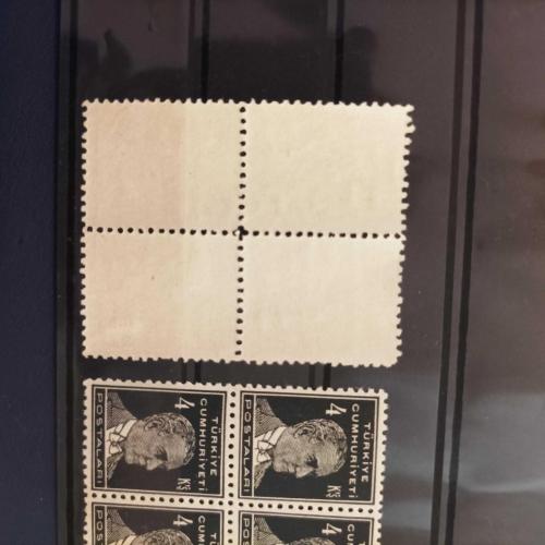 1944 ATATÜRK POSTA PULU MNH 15 KURUŞ  4 LÜ BLOK