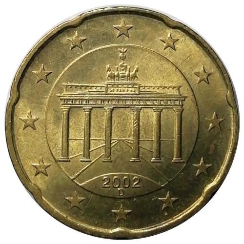Almanya 2002 Yılı 20 Cent (Euro Cent) ÇİL