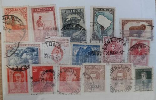 Arjantin _ damgalı pullar lotu