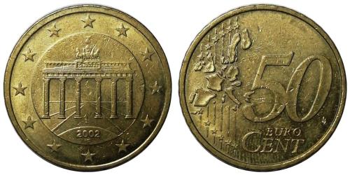 Almanya 2002 Yılı 50 Cent (Euro Cent) ÇİL