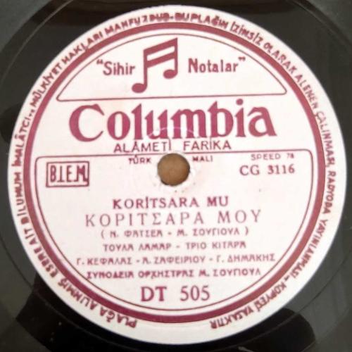 78 Devir Taş Plak	- Rumca - Toula Lamar · Trio Kitara	-	Koritsara Mou	/	Pu Ta Me Pas