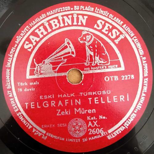 78 Devir Taş Plak	-	Zeki Müren	-	Beklenen Şarkı	/	Telgrafın Telleri (Nadir Kırmızı Etiketli)