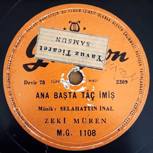 78 Devir Taş Plak	-	Zeki Müren	-	Hancı	/	Ana Başta Tac İmiş