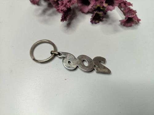 Peugeot 206 Metal Anahtarlık - Eski Logo Peugeot Anahtarlık - Gümüş Renkli