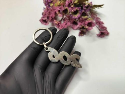 Peugeot 206 Metal Anahtarlık - Eski Logo Peugeot Anahtarlık - Gümüş Renkli