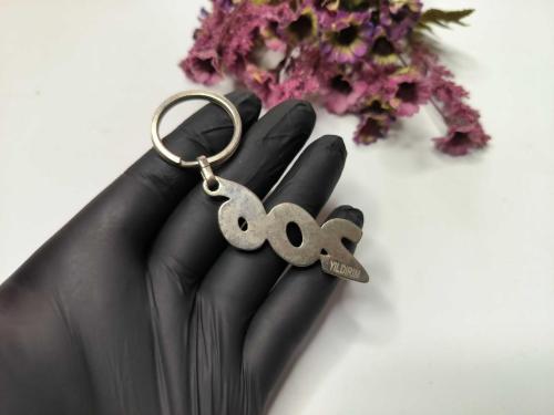 Peugeot 206 Metal Anahtarlık - Eski Logo Peugeot Anahtarlık - Gümüş Renkli