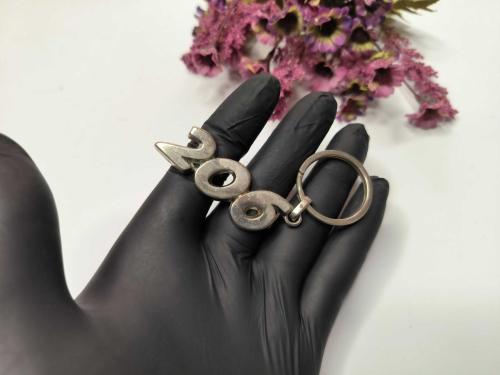 Peugeot 206 Metal Anahtarlık - Eski Logo Peugeot Anahtarlık - Gümüş Renkli