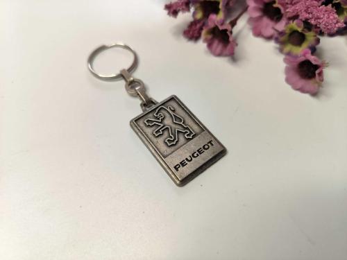 Peugeot Metal Anahtarlık - Eski Aslan Logo Peugeot Anahtarlık - Gümüş Renkli