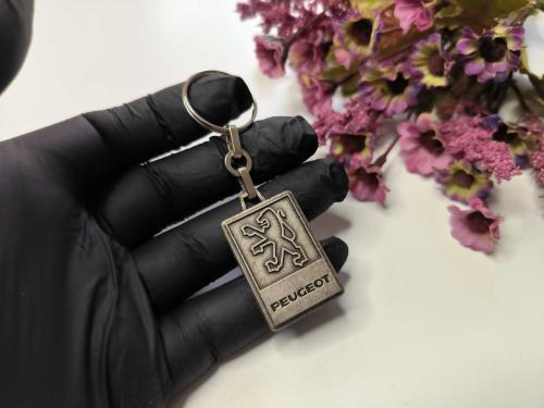 Peugeot Metal Anahtarlık - Eski Aslan Logo Peugeot Anahtarlık - Gümüş Renkli