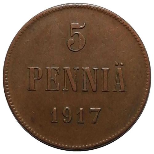 Finlandiya 1917 Yılı 5 Pennia ÇİLALTI