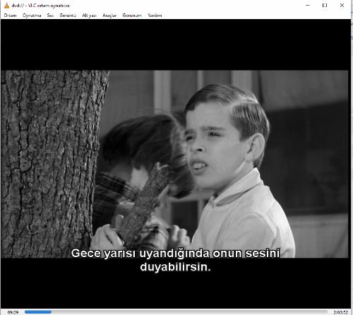 bülbülü öldürmek  dvd   (PC'de denenmiştir/izlenmiştir)  gregory peck mary badham philip alford john menga ruth white rosemary murphy (to kill a mockingbird)  harper lee
