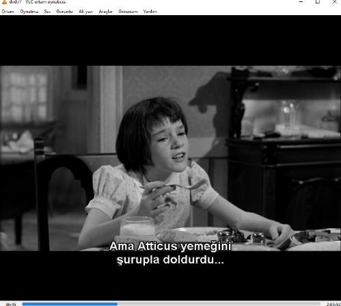 bülbülü öldürmek  dvd   (PC'de denenmiştir/izlenmiştir)  gregory peck mary badham philip alford john menga ruth white rosemary murphy (to kill a mockingbird)  harper lee