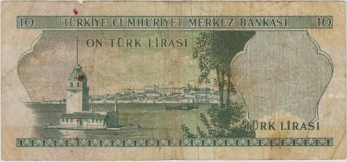 6. EMİSYON 1. TERTİP 10 LİRA B22 TEMİZ.