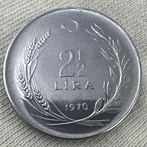 Türkiye 2½ Lira 1970. FAO. Çil. Saban Kılıçtan Üstündür.