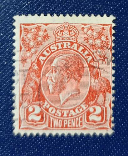Avustralya _1915_ 1923 Kral George V _ damgalı pul