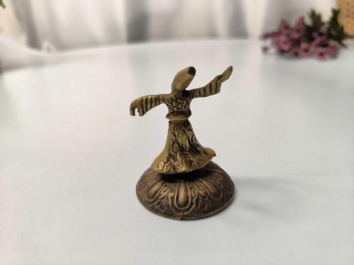 Antika Semazen Biblo - Mevlana Konya Biblo - Eski Pirinç Mini Derviş Semazen Biblo