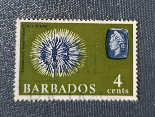 Barbados_ damgalı pul