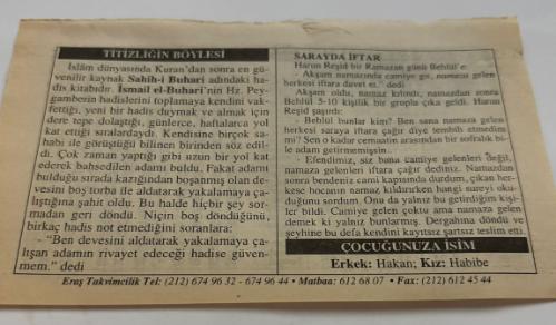 26 Ocak 2006-Orijinal Takvim Yaprağı-Doğum Günü-Söz,Nişan,Nikâh,Düğün ve Önemli Günler Hediyesi-ERAŞ Hizmet Takvimi-Ayet,Hadis (Kasım:80)-Dünya Gümrük Günü-Titizliğin Böylesi-Sarayda İftar-Çocuğunuza İsim-Erkek:Hakan,Kız:Habibe