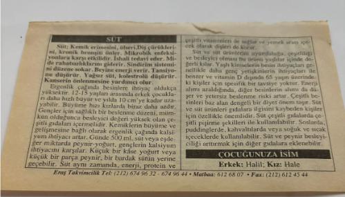 27 Ocak 2006-Orijinal Takvim Yaprağı-Doğum Günü-Söz,Nişan,Nikâh,Düğün ve Önemli Günler Hediyesi-ERAŞ Hizmet Takvimi-Ayet,Hadis (Kasım:81)-OSMANLI DEVLETİ'NİN KURULUŞU(M.1299)-Süt-Çocuğunuza İsim-Erkek:Halil,Kız:Hale