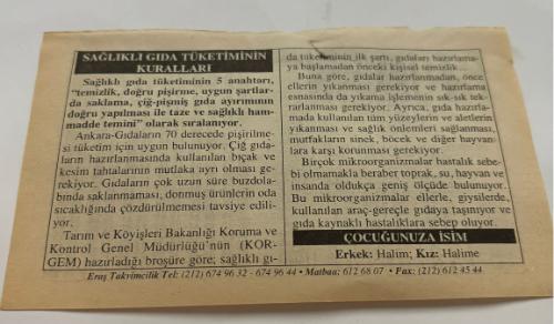 28 Ocak 2006-Orijinal Takvim Yaprağı-Doğum Günü-Söz,Nişan,Nikâh,Düğün ve Önemli Günler Hediyesi-ERAŞ Hizmet Takvimi-Ayet,Hadis (Kasım:82)-IV.Halife Hz.Ali(r.a.)'nin Şehid Edilmesi(M.661)-Sağlıklı Gıda Tüketiminin Kuralları-Çocuğunuza İsim-Erkek:,Halim,Kız:Halime